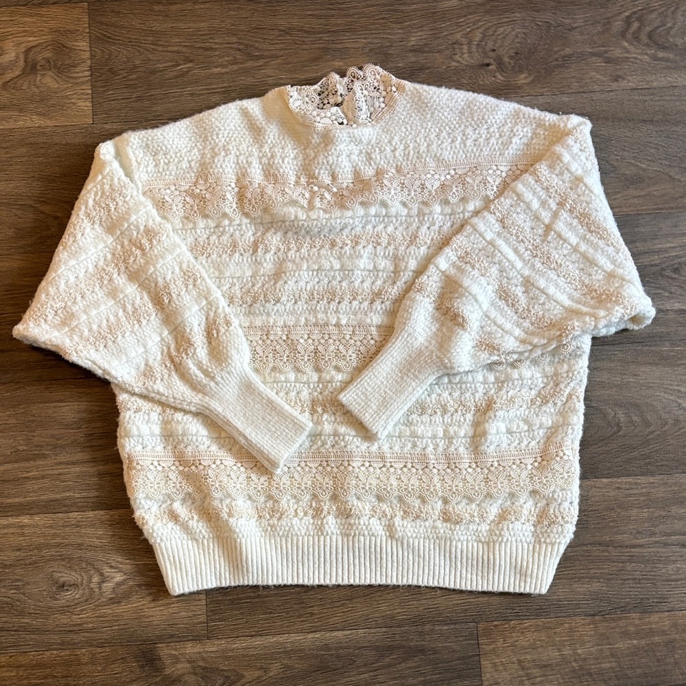 Zara Cream Lace Sweater